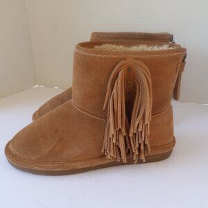 Bjorndal Josie Fringe Ankle Boots woman Leather upper Sz 6M Color Chesnut